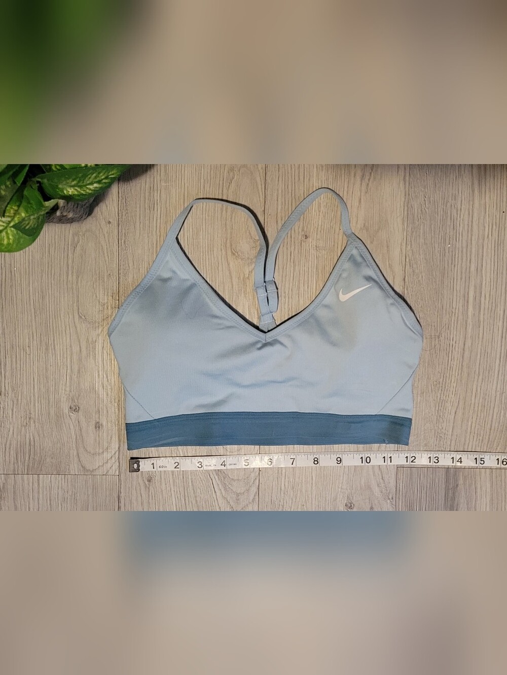 Nike Dri-Fit Indy Light Support Padded Sports Bra Light Blue & Dark Teal, Medium - Picture 9 of 15